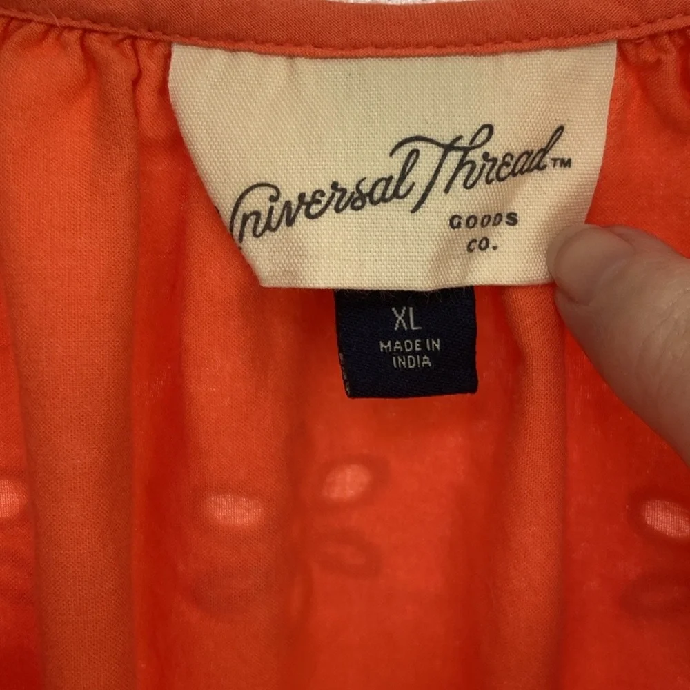 Universal Thread cotton eyelet long-sleeve orange dress XL - Picture 2 of 12